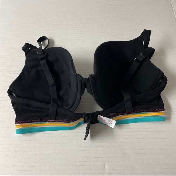 flirtitude Black and Neon Striped T-shirt Bra 38C - Picture 3 of 4